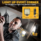 2Pcs Cordless LED Work Light Compatible with Dewalt 20V Battery, 70W 7000 Lumens Underhood Work Light Tool Gifts for Men, with USB & Type-C Charging Port Emergency for Workshop, Garage