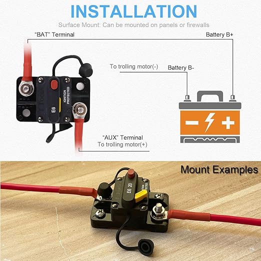 E69 15 Amp Circuit Breaker T3 Manual Reset UL Certified Waterproof IP66 Protection Mini Surface Mount IP66 15A Switchable