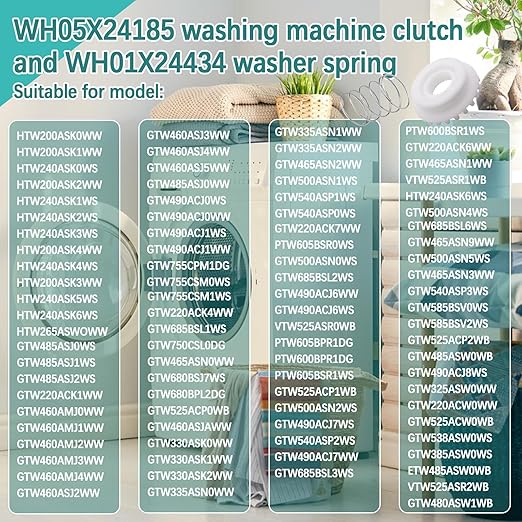 Upgraded WH03X30517 WH05X25036 Washer Mode Shifter Dryer Parts,WH05X24185 Washing Machine Clutch & WH01X24434 Washer Spring Compatible with GE/Hotpoint Clothes Washer Shift Actuator