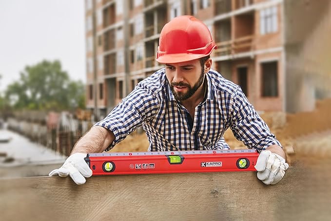 Kapro - 770 Exodus Professional Box Level - With 45° Vial & Ruler - For Leveling, Measuring, Marking, and Cutting - Features 3 Vials, Precise Straightedge, and Wall-Grip - 24 Inch