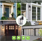 GRUENLICH Dusk to Dawn Large Outdoor Wall Lantern, PIR Motion Sensor Wall Sconce, E26 Base Max 60W, Metal Housing Plus Glass, Oil Rubbed Bronze Finish, Bulb Not Included, 1-Pack