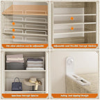 Unikito 25” Closet Organizer Systems, Freestanding Shoe Storage Shelves, Standalone Wood Shoe Racks, Heavy Duty Walk in Closet Tower for Bedroom, Entryway and Mudroom, 25" W x 16" D x 80" H, White Oak