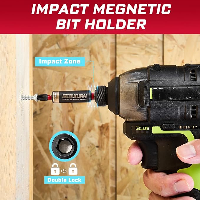 66Pcs Tools Set Packaged with Heavy-duty Tool Box, Include Impact Screwdriver Bits, Nut Driver, Mini Ratchet Wrech and Impact Bit Holder for Home Repairs DIY