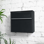Wall Mount Mailbox - Small, Anti-Theft Locking Mailbox, Weatherproof Mailboxes for Outside The House, 13.5" H x 15" L x 5.5" D (Black)