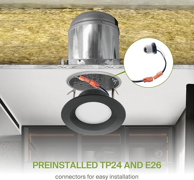 ASD Retrofit LED Recessed Lighting 4 Inch | 9W 700 Lm Wet Rated Dimmable Ceiling Downlights | 2700K-5000K Adjustable CRI90 Black Room Recessed Light Fixtures | LED Can Lights, UL 12 Pack