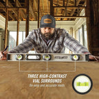 CHANNELLOCK 24-Inch, Professional-Grade Aluminum I-Beam Level with 3 Vials, 5100-0024