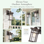 Outdoor Wall Sconces, Exterior Lantern Lighting Fixture, Mounted Lights for Patio, Porch, Garden, Balcony (Bronze, 12" H-2Pack)