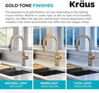 KRAUS Allyn Industrial Pull-Down Single Handle Kitchen Faucet in Spot-Free Antique Champagne Bronze, KPF-4102SFACB