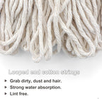 Cotton String Screw on Mop Replacement Head Compatible with All Standard US Threading Pole (6 Cotton mop Heads)