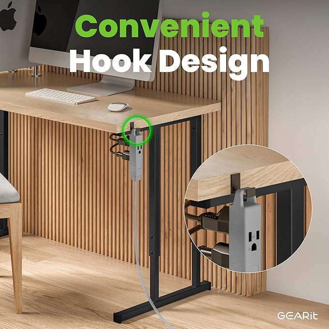 GEARit 360 Rotating Flat Plug Extension Cord with 3 Outlets (25ft, Gray) 16AWG/13A 3 Prong Wire, Outlet Saver for Home Office Dorm Room Essentials, ETL Certified