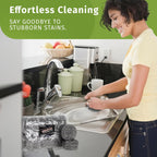 Brheez Stainless Steel Cleaner Scouring Pads [12 Pack] - Industrial & Commercial Strength Large Cleaning Supplies Dish Sponge - Individually Wrapped 50 Gram