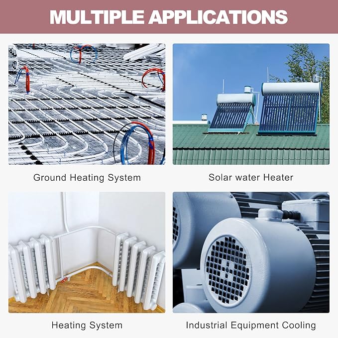 3/4 Inch Hot Water Circulating Pump 3-Speed Circulation Water Pump for Solar Heater System(RS15-6 Red)