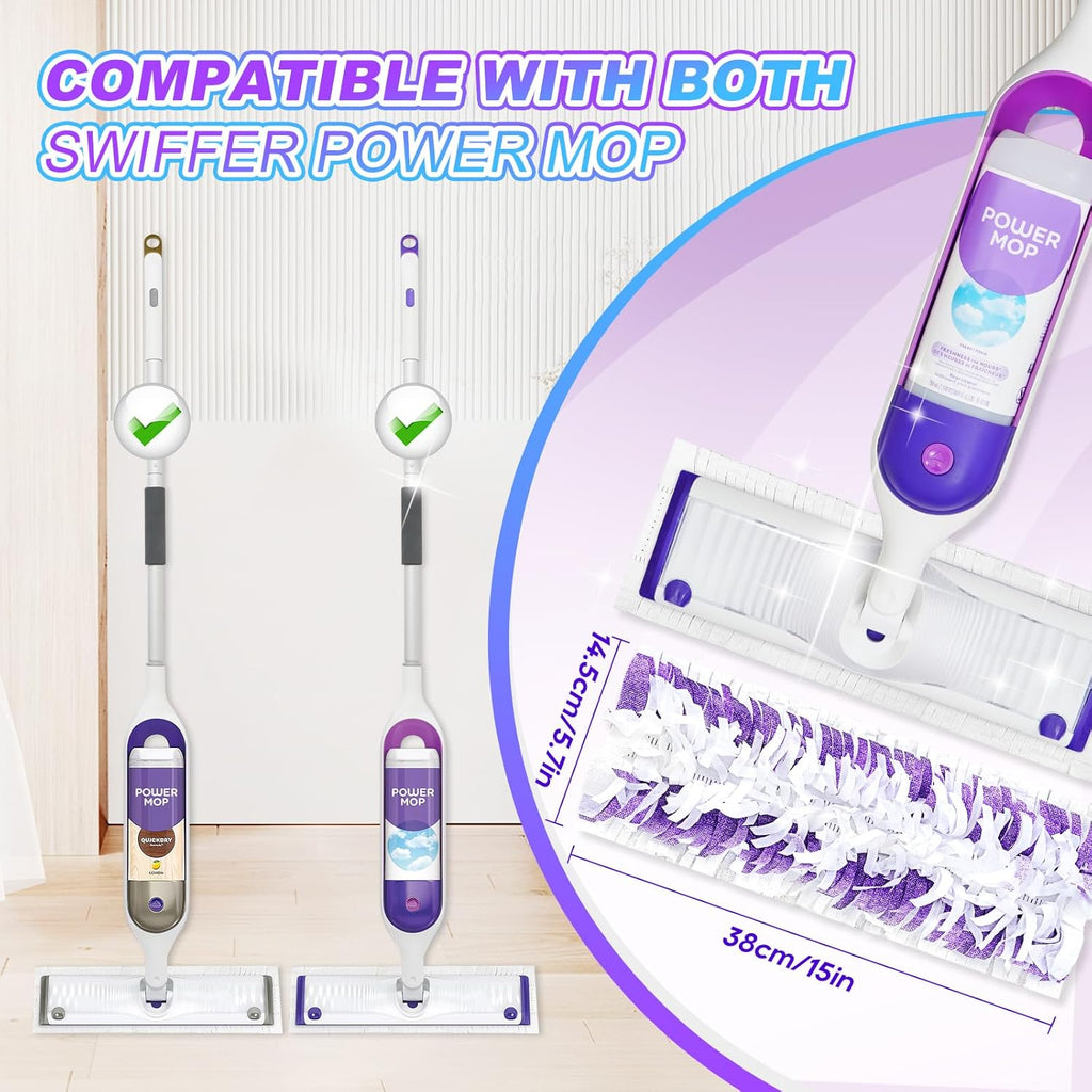 20 Count Disposable Power Mop Refills Compatible with Swiffer Power Mop Multi-Surface Floor Mop and Power Mop Wood Mop Mop Refills Replacement Pads for Floor Cleaning