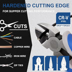 COMOWARE 7Pcs Pliers Tool Set, Mechanic Pliers with Rolling Pouch, including Groove Joint Long Nose Slip Joint Diagonal & Wire Plier for Home DIY Craft Projects Basic Repairs