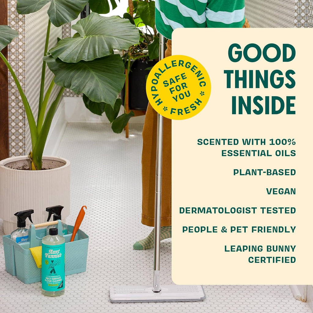 Aunt Fannie's Multi-Surface Vinegar Cleaning Kit: All Purpose Spray, Cleaning Wipes, and Floor Cleaner (Lemon, Cleaning Bundle)