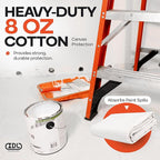 Canvas Drop Cloth 4' x 12' (48 sq.ft.) - Reusable & Eco-Friendly Painters Drop Cloth for Furniture, Surfaces & Floor Protection - 100% Recycled Cotton Canvas Tarp for Home Renovation by IDL Packaging