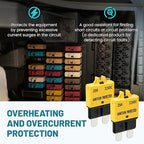 NuIth Manual Reset Mini Fuse Circuit Breakers 20A, E39 Low Profile ATO/ATC Circuit Breaker Blade Fuse 12V-32V DC 20A Re-settable Standard Blade Fuses for Car Truck RV Marine (2PCS-20A)