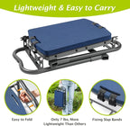 ikkle Garden Kneeler and Seat Gardening Stool Kneeler Folding Gardening Bench with Thicker Detachable Kneeling Pad and Tool Store Pouches (Blue)