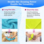 FIXSMITH Microfiber Cleaning Cloth - Pack of 24, Multi-Functional Cleaning Towels, Size: 12 x 16 in, Highly Absorbent Cleaning Rags, Lint-Free, Streak-Free Cleaning Cloths for Car Kitchen Home Office