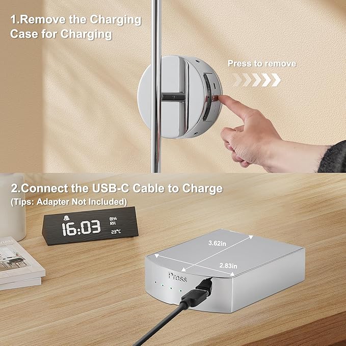 Removable Battery Operated Wall Sconces with Remote Control 350°Rotate LED Wireless Wall Lights with 3 Color Temperatures & Dimming for Bedroom, Hallway, 28.3 Inch (2 Pack)