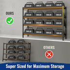 WORKPRO 8000LBS Storage Shelves, 77" Extra-Wide Garage Shelving, Heavy-Duty Metal Shelving Unit, Adjustable 4-Tier Garage Storage Rack for Warehouse, Basement,77" W X 24" D X 72" H, Black