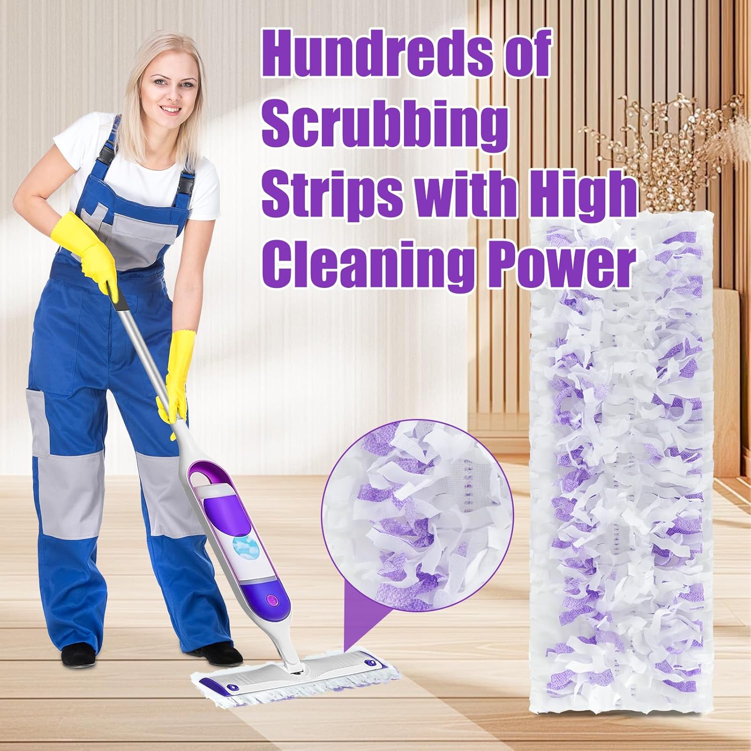 15 Pack Disposable Power Mop Refills for Swiffer Power Mop Multi-Surface & Wood Mopping Pad,Spray Wet Pads Refills, PowerMop Pads for Floor Cleaning(Quick-Absorb, No Residue)