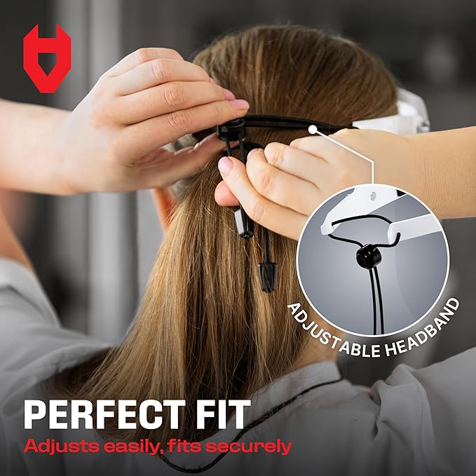 NoCry Protective Face Shield Mask with Adjustable Headband and 2 Reusable Plastic Visors — Flip-Up Design with Durable Metal Hinges — Anti-Slip Forehead Padding — Fits Over Glasses