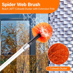 26FT High Reach Duster Cleaning Kit with 5-20 FT Extension Pole,High Ceiling Dusting and Window Cleaning Kit with Microfiber Feather Duster,Cobweb Duster,Ceiling Fan Duster,Window Squeegee Cleaner