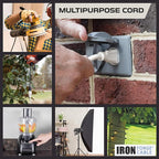 Iron Forge Cable Weatherproof 75 Ft Outdoor Extension Cord - 16/3 SJTW Heavy Duty Beige Extension Cord 3 Prong - 10 Amp Exterior Power Cable