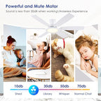 55In Flush Mount Ceiling Fan with RGB Light - White Modern Ceiling Fan with 6 Dual-Sided Blades, Reversible DC Motor, Low Profile Fan Light Fixture for Indoor Bedroom, Outdoor Patios