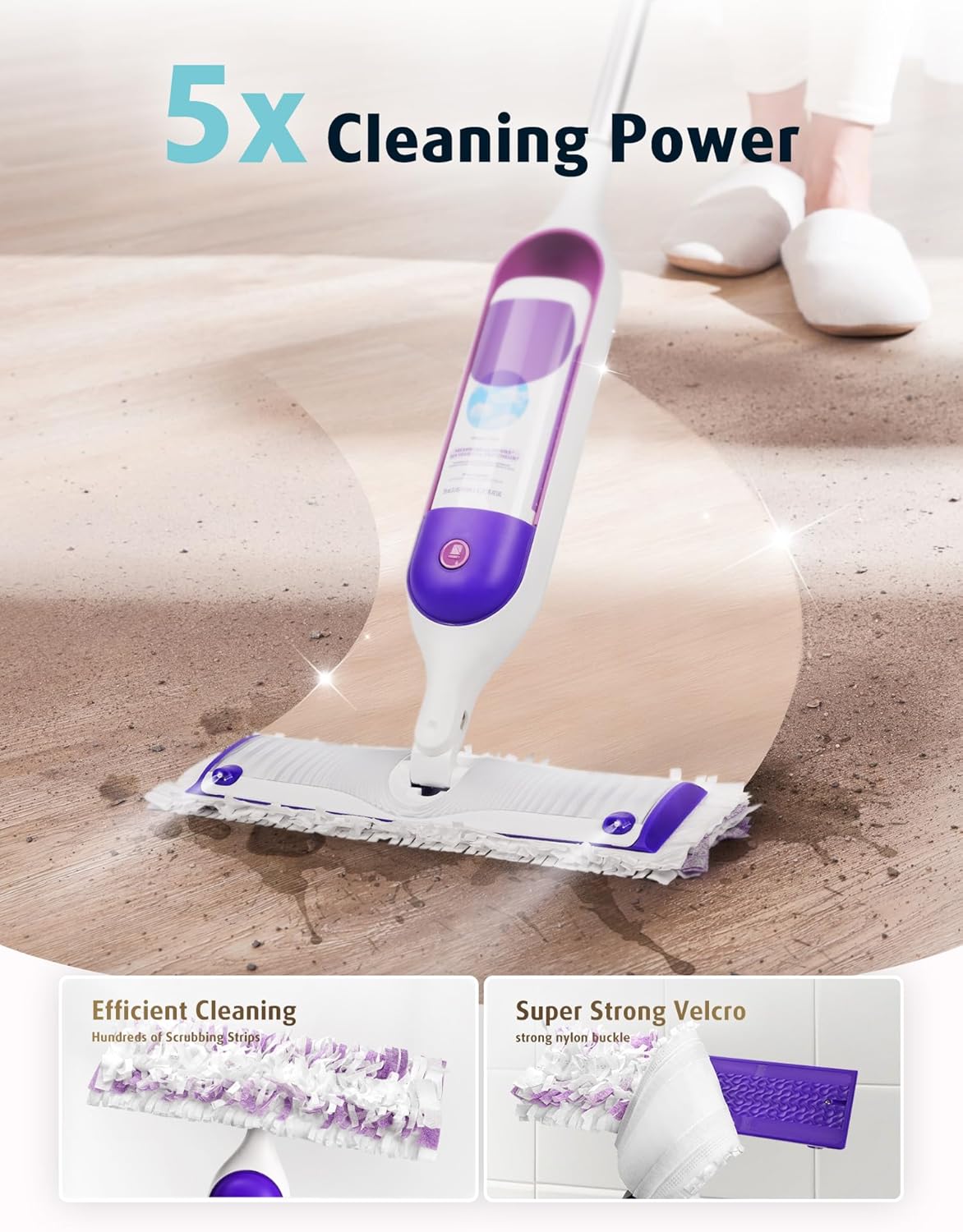 AIR U+ 48 Pack Disposable Power Mop Pads Refills for Swiffer Power Mop, Unscented 14-Layer Thickened Multi-Surface Replacement Mopping Refills Pads for Floor Surface Cleaning