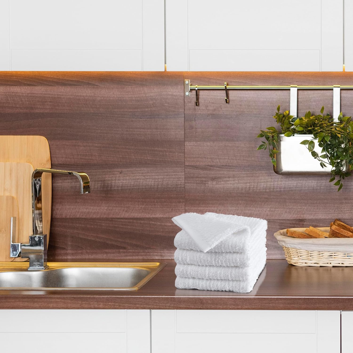 Avalon Towels Ribbed Bar Mop Towels (Value Pack of 12) Size 16"x19" – Absorbent and Durable, Multipurpose Cleaning Rags, Cotton Cleaning Towels, Terry Cloth Rags, Reusable Shop Rags