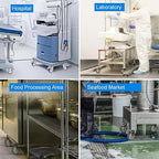 Stainless Steel Caster Wheels 4 inch, 3/8"-16x1 Threaded Stem Locking Casters Set of 4, Non-Marking Slient TPR Rubber Wheels for Furnitures,Restaurants,Labs,Hospitals