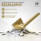 Mega Handles Prime Dummy Lever, Door Handle for Closet or French Doors, Single Side Door Levers, Non-Turning, Fits All Standard Door Sizes, Covered Screws Included - Satin Brass (2 Pack) 5"