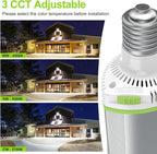 LED Corn Light Bulb 80W 64W 48W Adjustable, E39 Base LED Light Bulb 5700K 5000K 4500K, DLC ETL Listed 12,000LM Commercial High Bay Fixture for Warehouse Shoebox Park lot Area Lighting, AC 100V-277