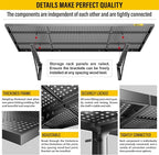 2Pack 1.64x4ft Adjustable Metal Garage Wall Shelving Heavy Duty Garage Storage Shelf Wall Mounted Black