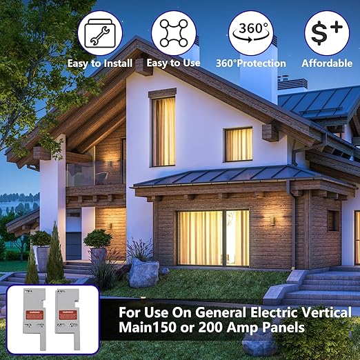 Generator Interlock Kit Compatible with General Electric Vertical Main 150 or 200 Amp Panels, 2 1/2 to 3 1/2 Inches Spacing Between Main and Branch Breaker (GE-200VL)