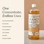 Branch Basics Cleaning Essentials Kit: All Purpose, Glass and Bathroom Cleaner - Concentrate (33.8 Oz) (17 Refills) + Refillable Plastic Spray Bottles (24 Oz) Plant Based, Human-Safe, & Fragrance Free