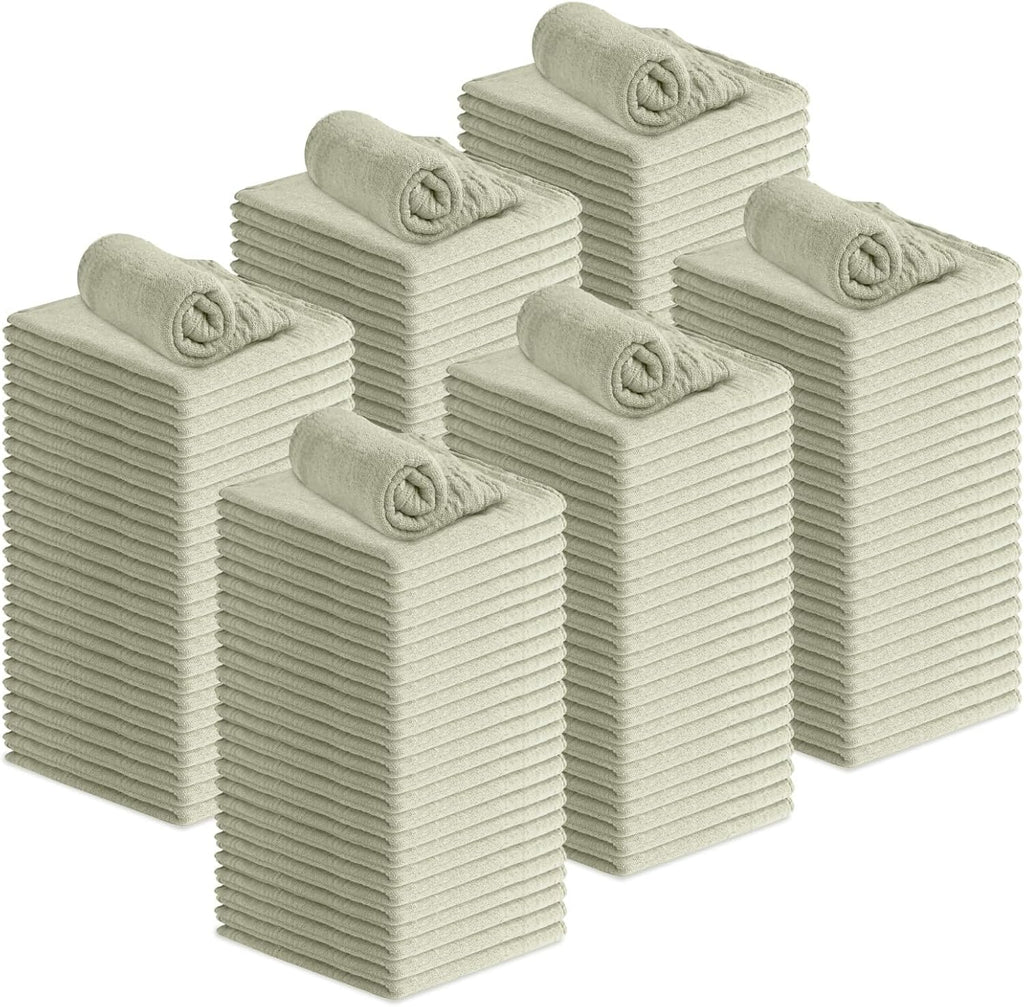 Avalon Towels Cotton Shop Rags – (Pack of 150) Size 12x14 Inches Cleaning Rags – Absorbent Shop Towels and Multipurpose Cleaning Towels for Automobiles, Industries, Garage and Homes (Natural)