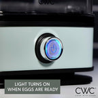 COOK WITH COLOR 6-Egg Capacity Egg Cooker – For Soft, Medium, Or Hard-Boiled Eggs, Rapid Cook Time, Auto Shut-Off & Boil-Dry Protection – Includes Tray, Measuring Cup & Lid – 210W Egg Maker, Sage