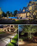 SUNVIE LED Low Voltage Landscape Lighting Kit 12V-24V Aluminum Low Voltage Landscape Lights Wired, 3000K Outdoor Pathway Lights Spotlights with Connectors Waterproof for Patio Yard Garden, 8 Pack