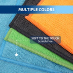 Tricol Clean 12 Pack Microfiber Cleaning Cloth 11.8x11.8inch - Streak-Free, Reusable Wipes for Glass, Kitchen, Car, Dusting - Absorbent & Lint-Free (Mixed Color 04, 11.8 x 11.8 in)
