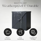 NACH Chicago Extra Large Mailbox, Rust Resistant Large Mailboxes for Outside Wall Mount, Metal Mailbox, Wall Mount Mailbox, Extra Large Capacity Mailbox, 12x12x4.8 inches, Black Mailbox, MB-6301BLK