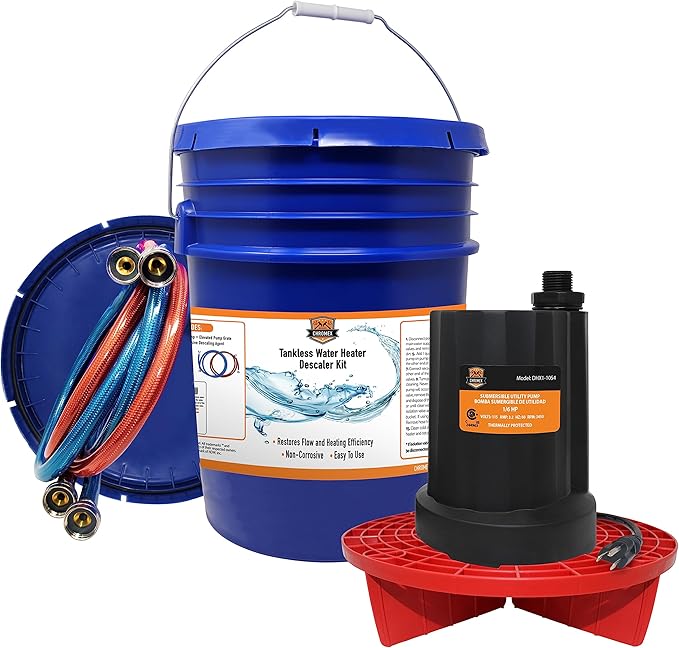 Chromex Tankless Heater Descaler Kit - Just Add Vinegar or Your Own Descaler