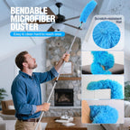 Lineslife High Ceiling Duster Kits,Extendable Reusable Cobweb,Window Cleaning Squeegee,Ceiling Fan Duster,Boat Hook, for High Roof and Glass Surfaces