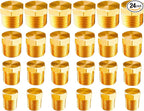 WHK 24 PCS Brass Hex Pipe Plug Fittings Kits,Brass Plugs Fitting Assortment 1/8" 1/4" 3/8" 1/2" NTP Brass Plug Male Threaded