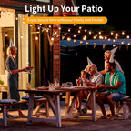 25pack G40 LED Replacement Light Bulbs E12 Screw Base Shatterproof Globe Bulbs for Outdoor String Lights 120V 0.6W Dimmable Edison Light Bulbs for Patio Decor, 2700K Warm White