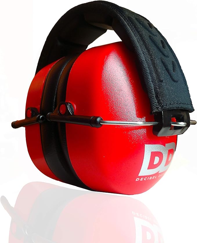DECIBEL DEFENSE Professional Safety Ear Muffs 37dB NRR - The HIGHEST Rated & MOST COMFORTABLE Ear Protection for Shooting & Industrial Use - PROFESSIONAL HEARING PROTECTION (SAFETY RED)