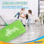 Reusable Pads Compatible with Swiffer Sweeper Mops - Washable Microfiber Mop Pad Refills - 12 Inch Floor Cleaning Mop Head Pads Work Wet and Dry - 5 Pack