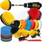 Holikme 22Pack Drill Brush Attachments Set,Scrub Pads & Sponge, Buffing Pads,Power Scrubber Brush,Car Polishing Pad Kit,Wax Applicator Pad,Car Cleaning Kit,Masonry Brushes,Cleaning Supplies